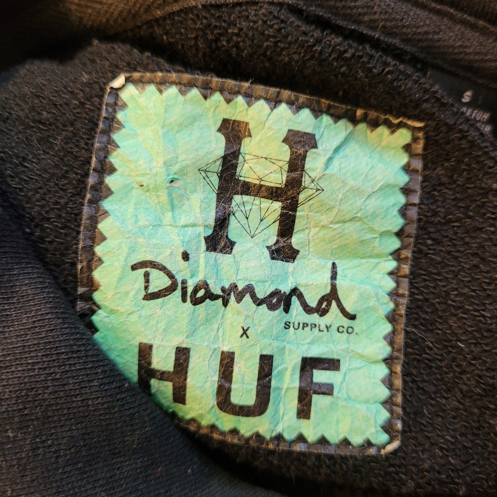Huf x Diamond Supply black hoodie Beer Cans - Size S - Picture 6 of 7